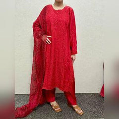 3 PC VISCOSE EMBROIDERED KAMEEZ AND SHALWAR WITH DUPATTA