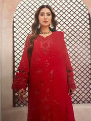 JOHRA EVARA EMBROIDERED LAWN KAMEEZ AND TROUSER WITH BANARASI JAQUARD DUPATTA traditional dress