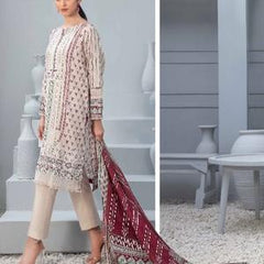 3 PC TAWAKKAL CLOITE EMBROIDERED KAMEEZ, COTTON TROSER AND DUPATTA