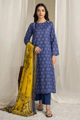 3 PC LIMELIGHT LAWN SHALWAR KAMEEZ AND VOIL DUPATTA (large)